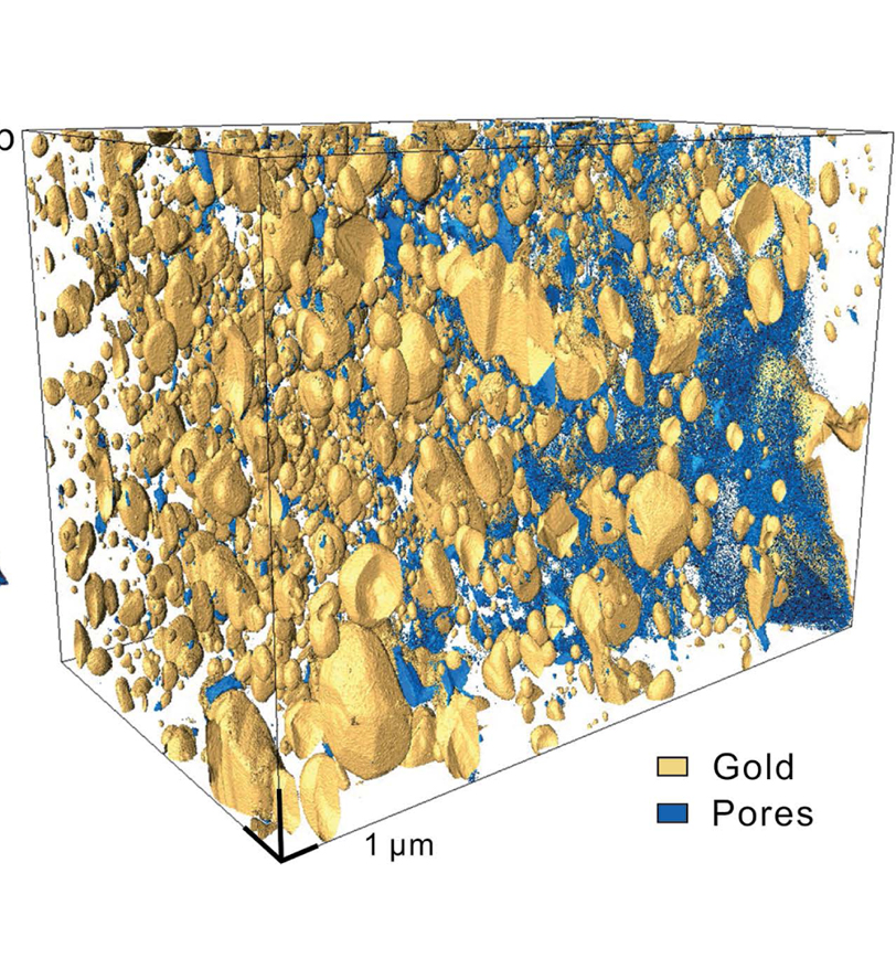gold-and-nanopores-in-low-Si-magnetite